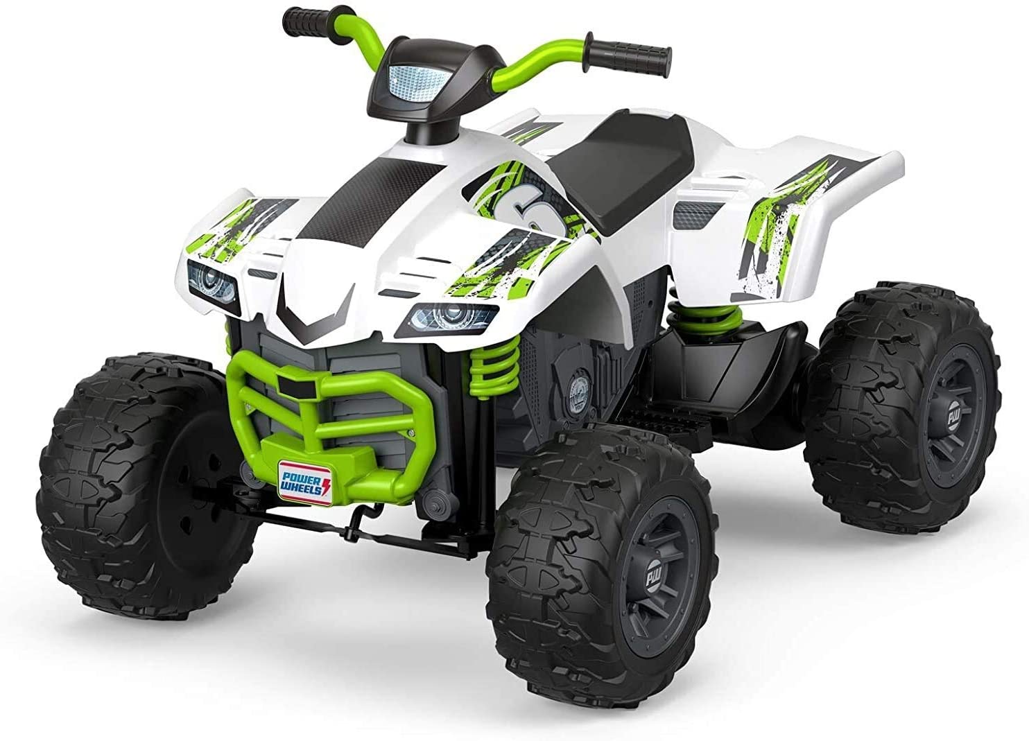 4. Power Wheels Racing ATV White Ride-On Vehicle
