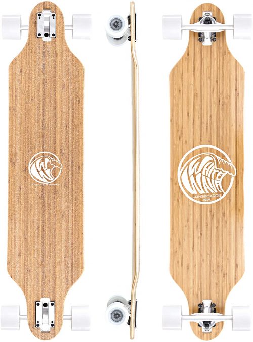 White Wave Bamboo Longboard